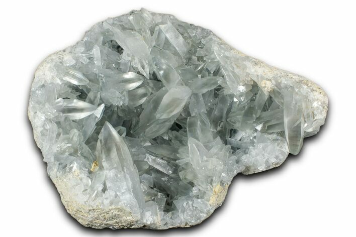 Lustrous Celestine (Celestite) Geode Section - Sharp Crystals! #346959